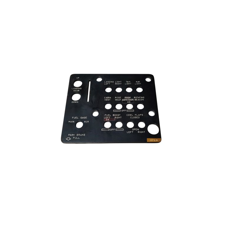 Beechcraft B95 Plasteck Edge Light Switch Panel   PN 95-324045-1