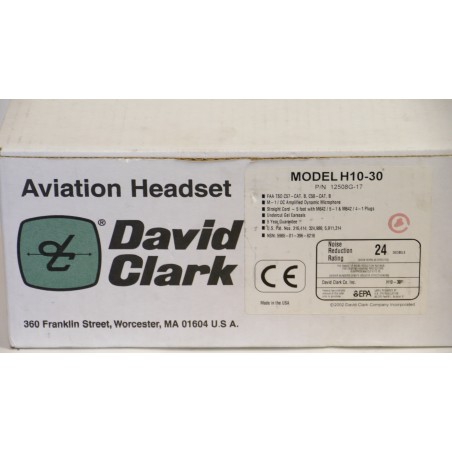 David Clark Aviation Headset H10-30 12508G-17 *New*