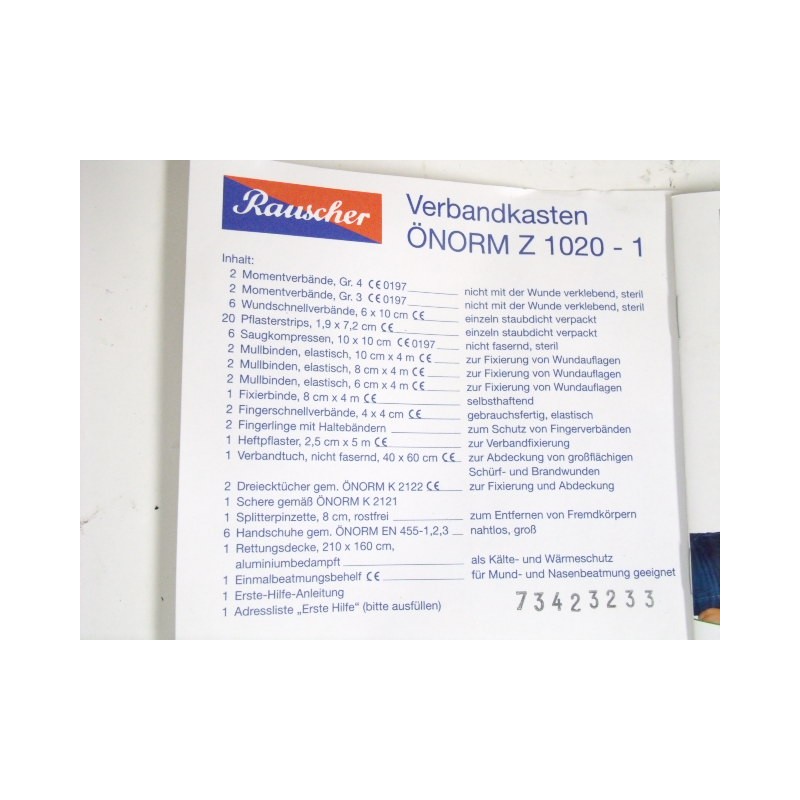 Rauscher Erste hilfe (First Aid) Önorm Z1020-1