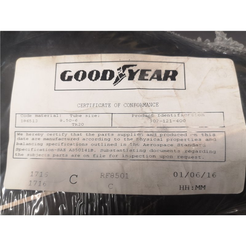Goodyear Aircraft Inner tube 302-121-400, 8.50-6