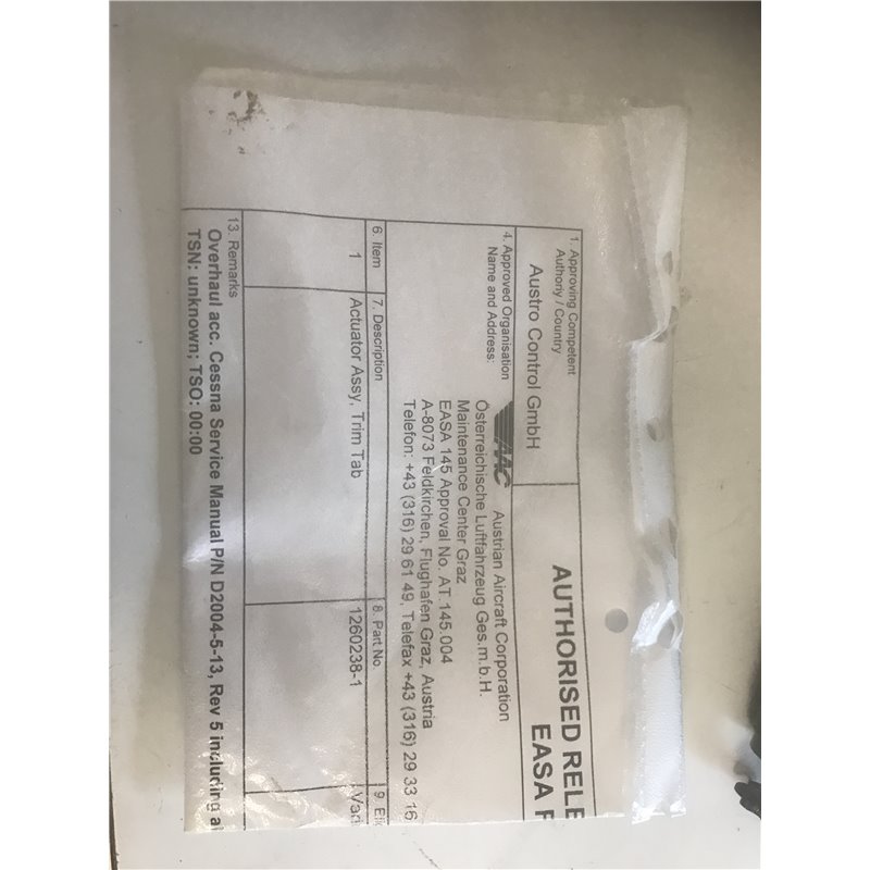 Trim tab actuator pn 1260238-1