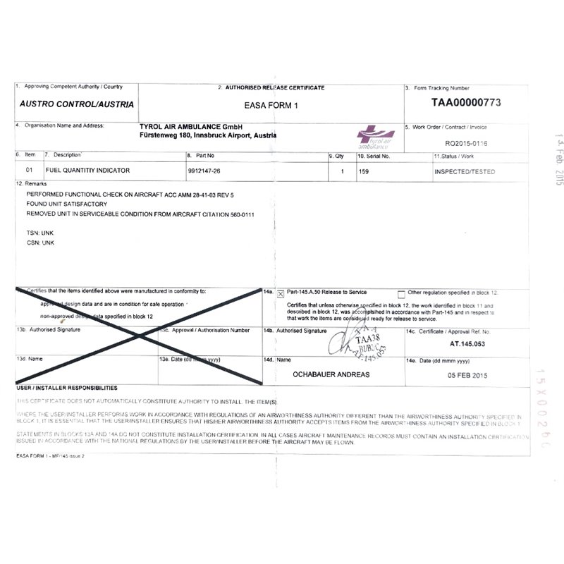 Fuel Quantity Indicator

 9912147-26