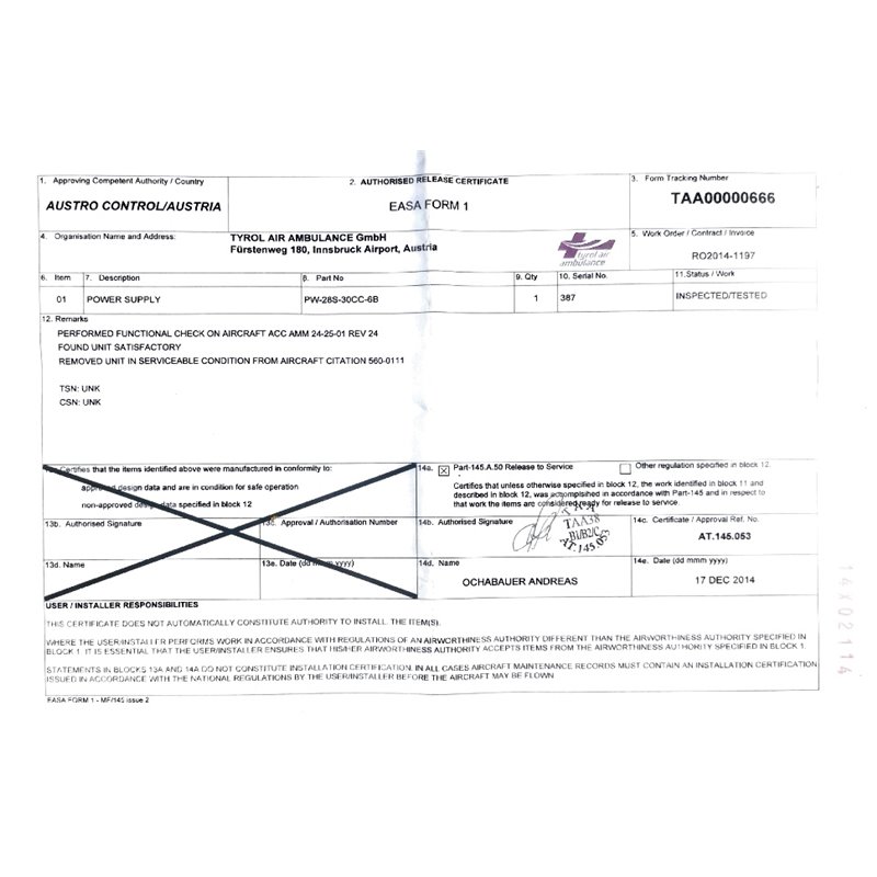 Power Supply PW-28S-30CC-6B