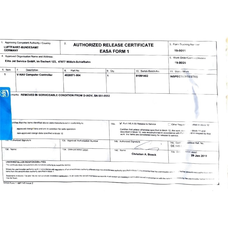 V-NAV Computer Controller 4020571-904