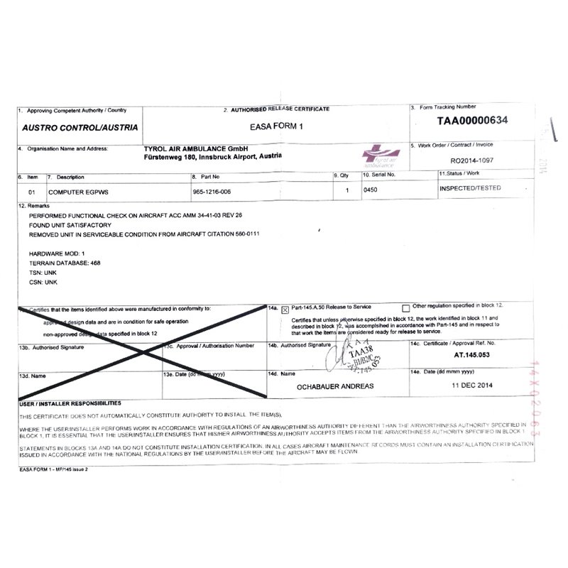 EGPWS Computer 965-1216-006