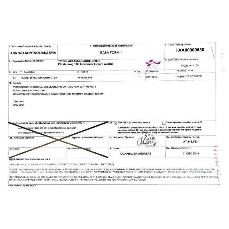 FZ-500 Flight Director Computer, 4018369-905