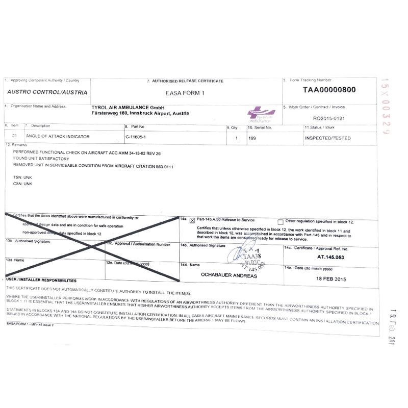 Angle of Attack Indicator C-11605-1