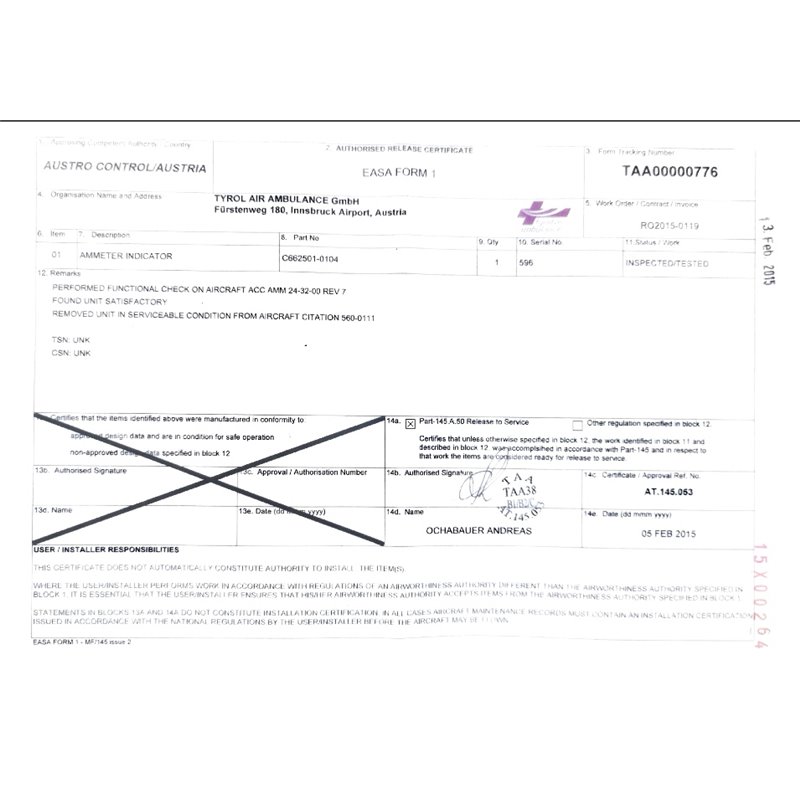 Ammeter Indicator C662501-0104