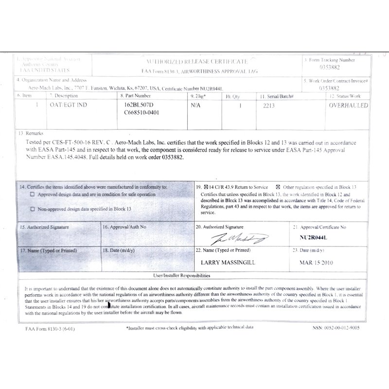 OAT Indicator C668510-0401
