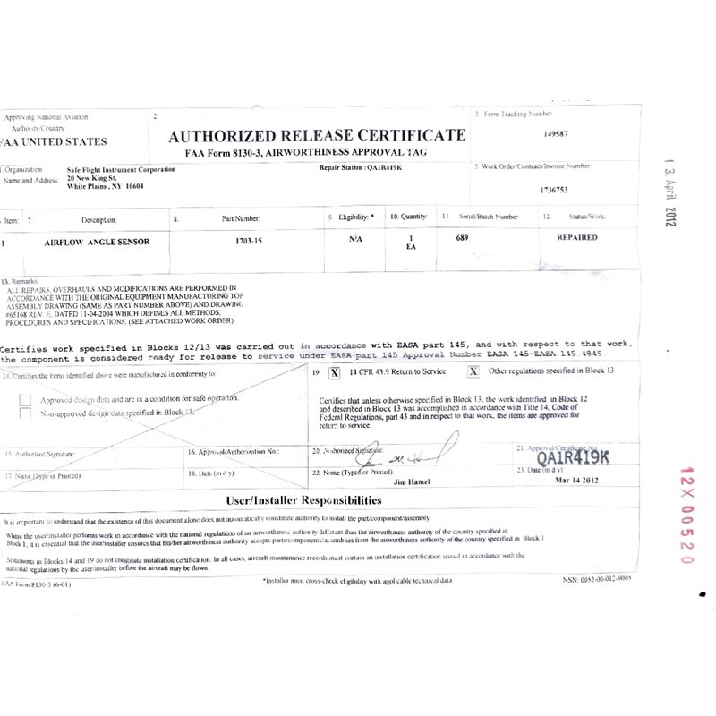 Airflow Angle Sensor 1703-15