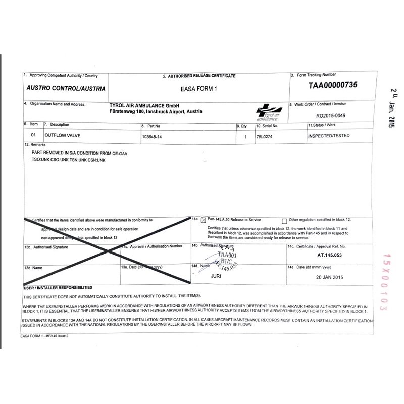 Outflow Valve 103648-14