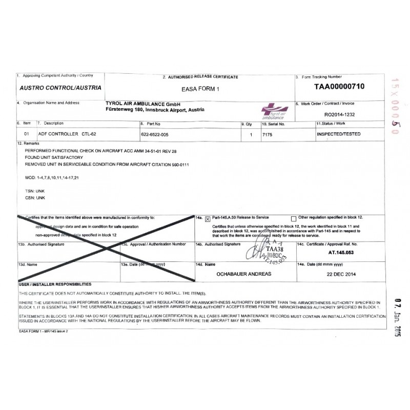 CTL-62 ADF Controller 622-6522-005