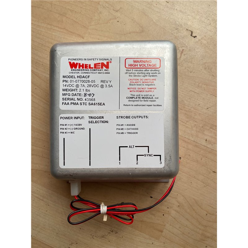 Whelen HDACF, PN: 01-0770028-05