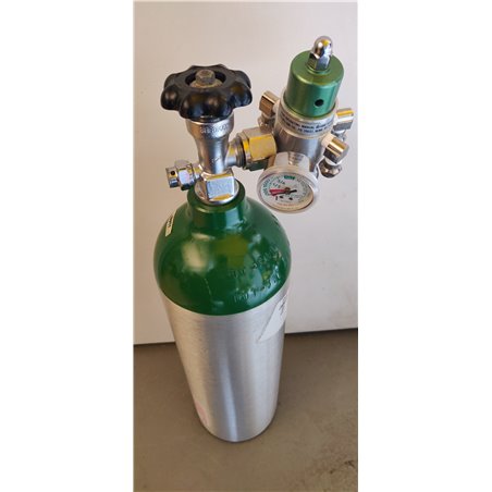 Aluminium Oxygen Cylinder AL-647 55cm x 13cm / Sherwood Oxygen Valve CGA540  incl. Carry Bag