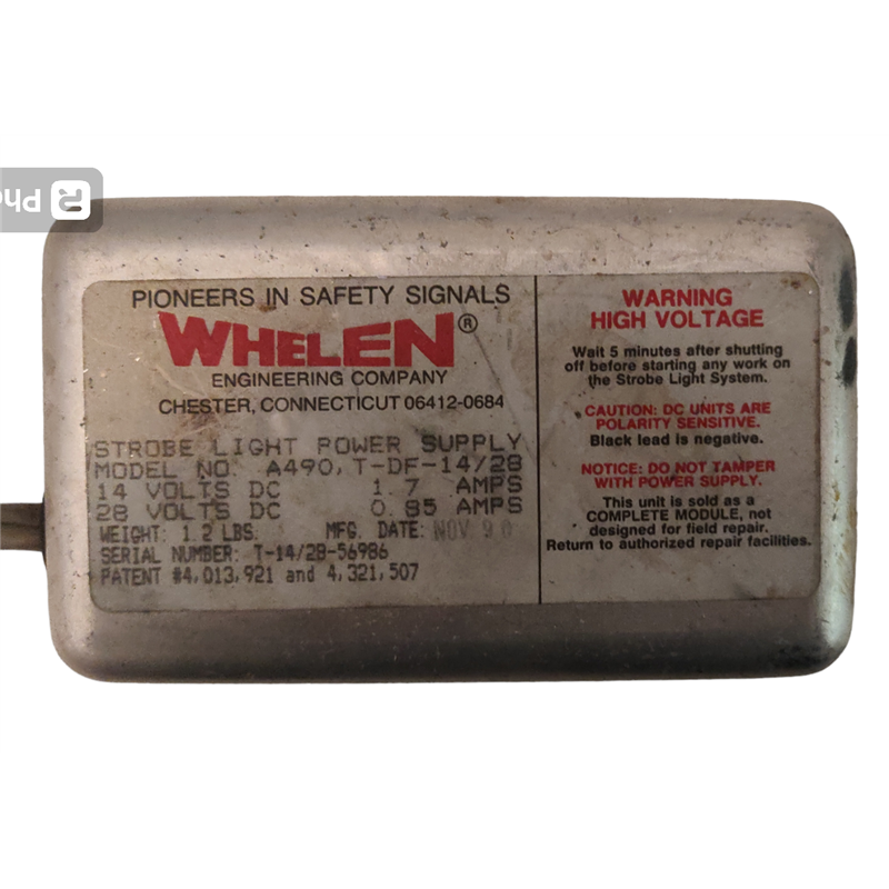 Whelen Strobe Light Power Supply A490