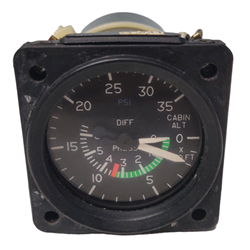 3001-J42 Cessna P210 United Instruments Indicator Differential Pressure