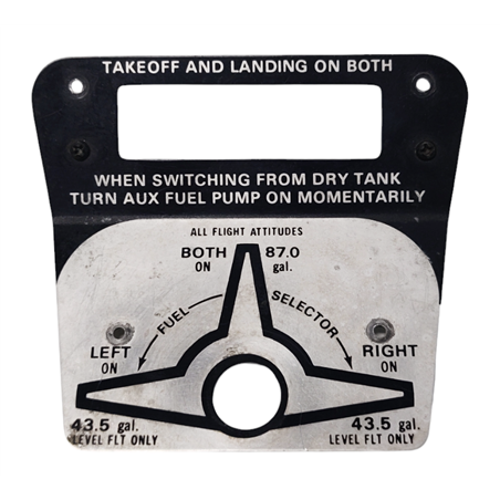 2105028-2 Cessna P210 Fuel Selector Placard