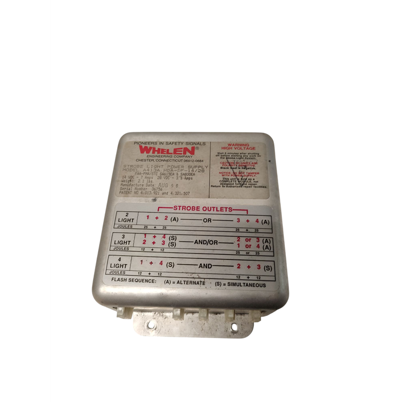 Whelen Strobe Light Power Supply  (14/28 Volts)      PN A413A