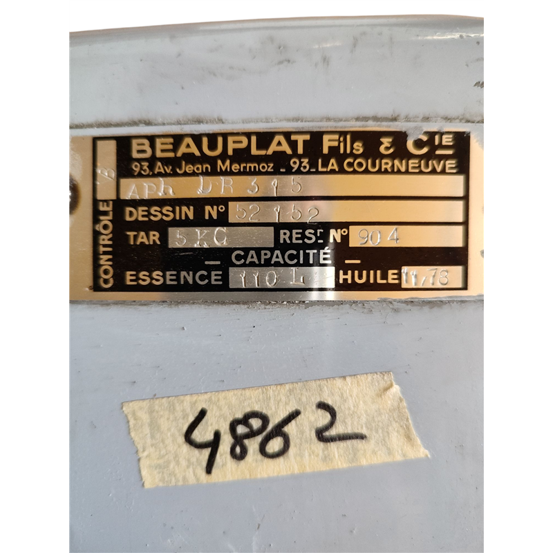 Beauplat Fils + Cie Fuel Tank      PN APRDR315